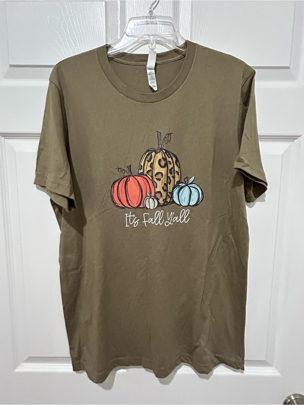 Women’s  Olive Green 'It's Fall Y'all' Pumpkin Graphic Tee